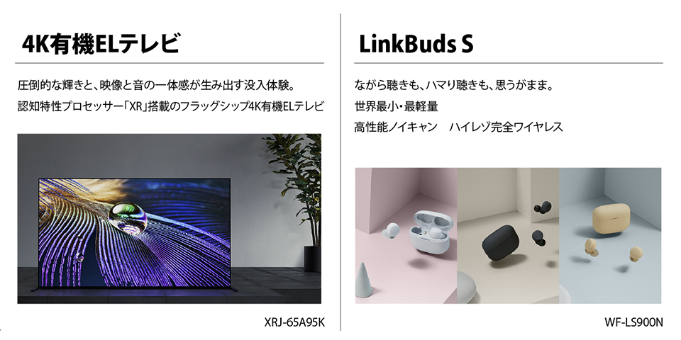 4K有機ELテレビ／LinkBuds S
